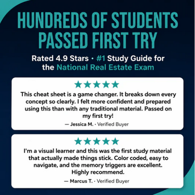 National Real Estate Exam Cheat Sheet